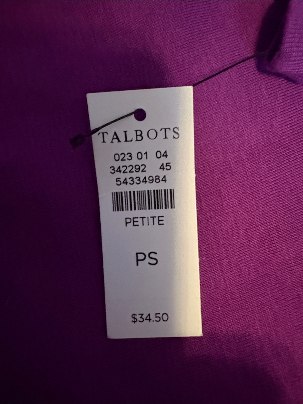 Talbots Women's Long Sleeve Crewneck Top - Plum - Picture 4 of 4